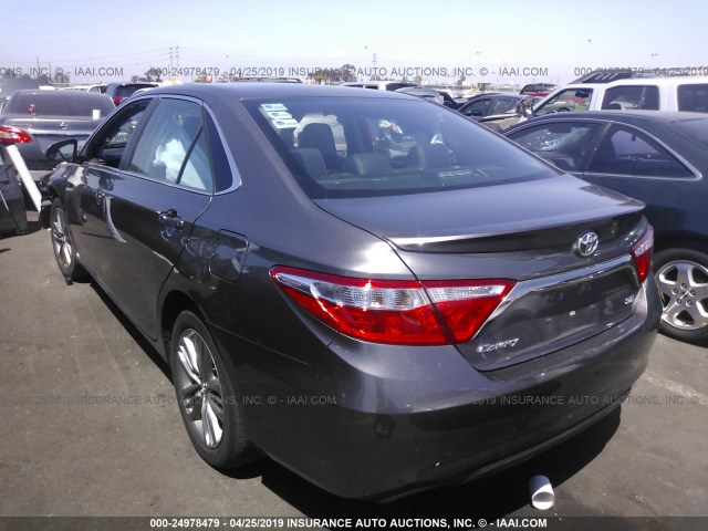 4T1BF1FK3HU617625 - 2017 TOYOTA CAMRY LE/XLE/SE/XSE GRAY photo 3