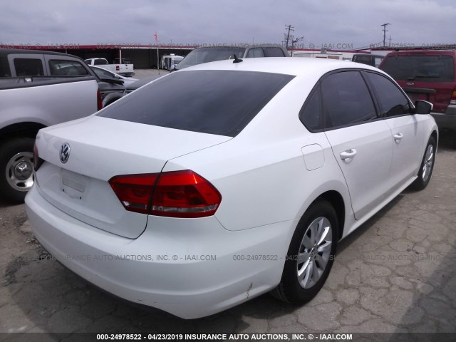 1VWAP7A31DC023838 - 2013 VOLKSWAGEN PASSAT S WHITE photo 4