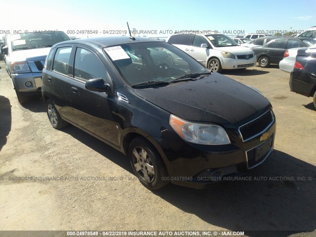 KL1TD66E39B647265 - 2009 CHEVROLET AVEO LS/LT BLACK photo 1
