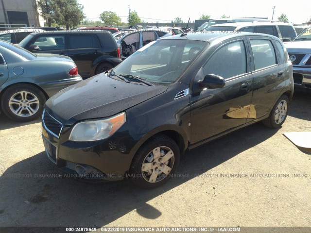 KL1TD66E39B647265 - 2009 CHEVROLET AVEO LS/LT BLACK photo 2
