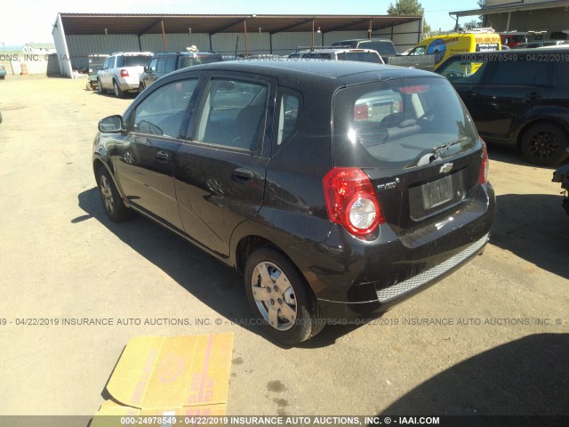 KL1TD66E39B647265 - 2009 CHEVROLET AVEO LS/LT BLACK photo 3