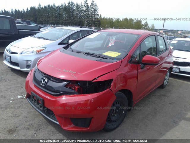 3HGGK5H52FM762582 - 2015 HONDA FIT LX RED photo 2