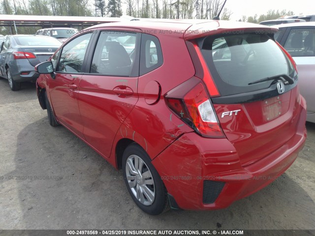 3HGGK5H52FM762582 - 2015 HONDA FIT LX RED photo 3