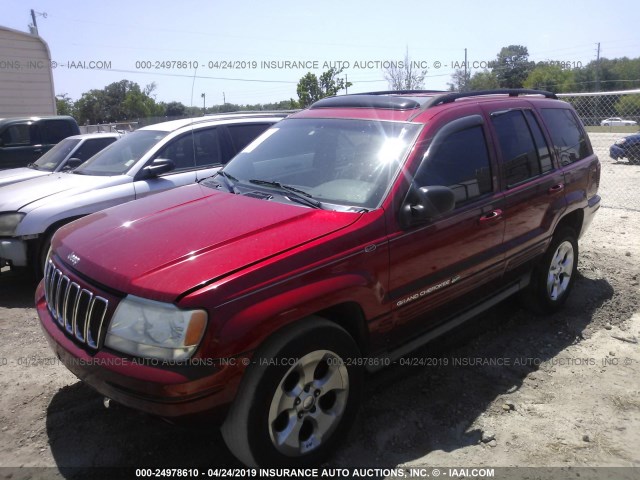 1J8GW68J03C577247 - 2003 JEEP GRAND CHEROKEE OVERLAND RED photo 2