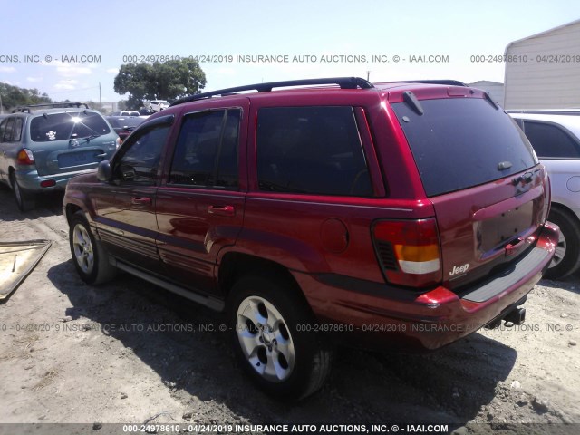 1J8GW68J03C577247 - 2003 JEEP GRAND CHEROKEE OVERLAND RED photo 3