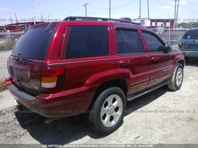 1J8GW68J03C577247 - 2003 JEEP GRAND CHEROKEE OVERLAND RED photo 4