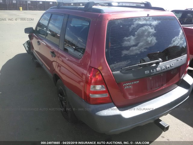 JF1SG636X5H722243 - 2005 SUBARU FORESTER 2.5X RED photo 3
