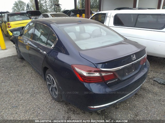 1HGCR3F0XGA021651 - 2016 HONDA ACCORD EXL BLUE photo 3