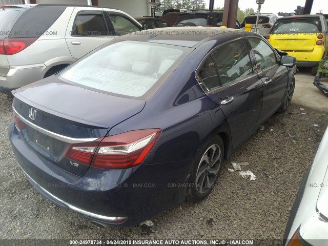 1HGCR3F0XGA021651 - 2016 HONDA ACCORD EXL BLUE photo 4