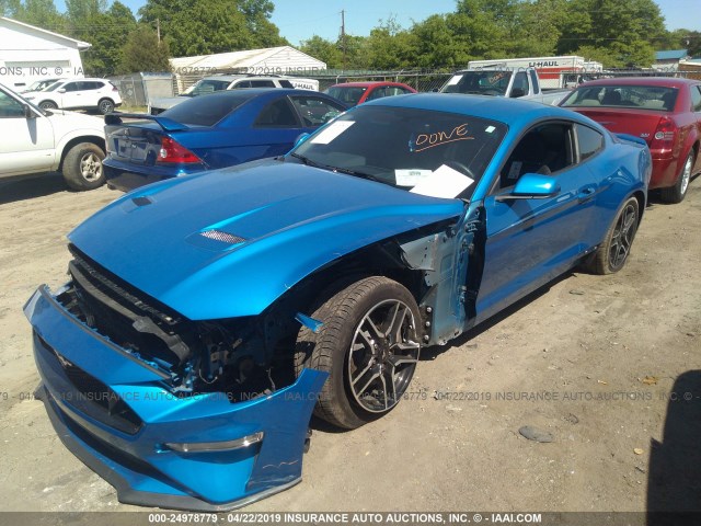 1FA6P8CF1K5122219 - 2019 FORD MUSTANG GT BLUE photo 2