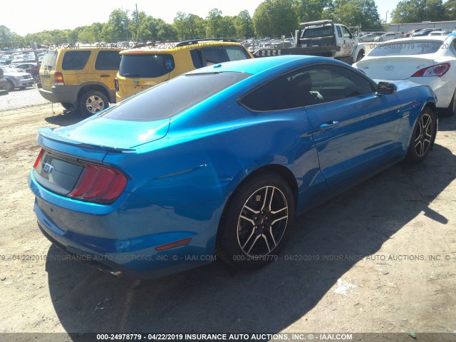 1FA6P8CF1K5122219 - 2019 FORD MUSTANG GT BLUE photo 4