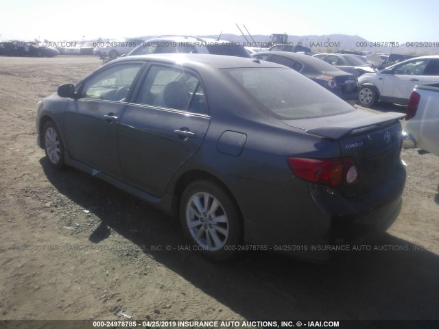 1NXBU40E99Z053698 - 2009 TOYOTA COROLLA S/LE/XLE GRAY photo 3