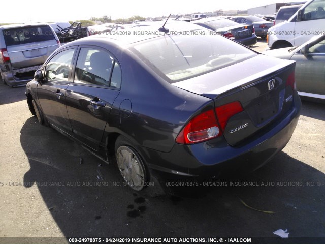 JHMFA36217S017050 - 2007 HONDA CIVIC HYBRID GRAY photo 3