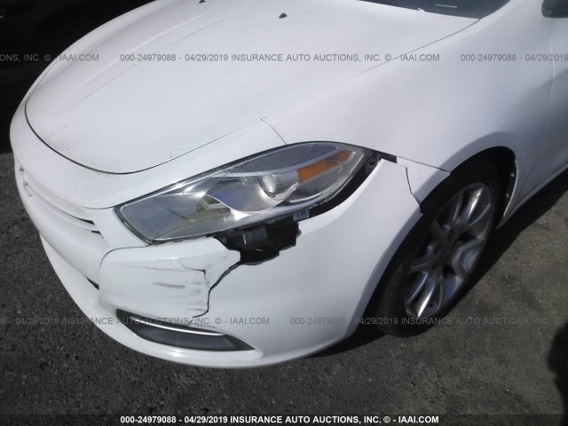 1C3CDFBH3DD152901 - 2013 DODGE DART SXT WHITE photo 6