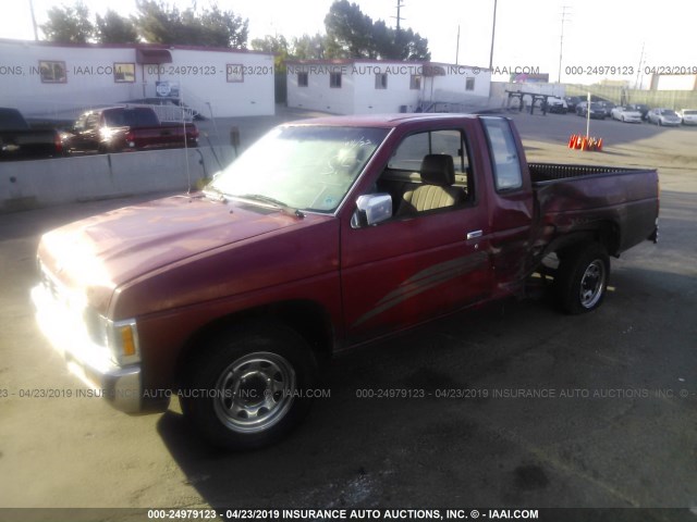 1N6SD16S3SC392630 - 1995 NISSAN TRUCK KING CAB XE BURGUNDY photo 2