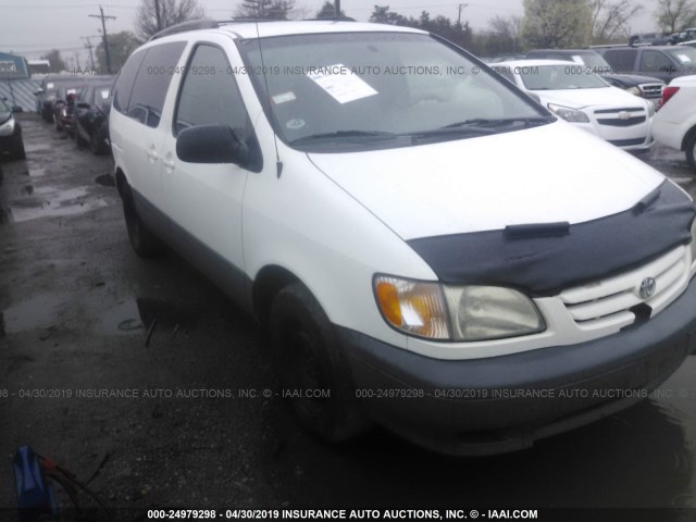 4T3ZF13C21U339423 - 2001 TOYOTA SIENNA LE/XLE WHITE photo 1