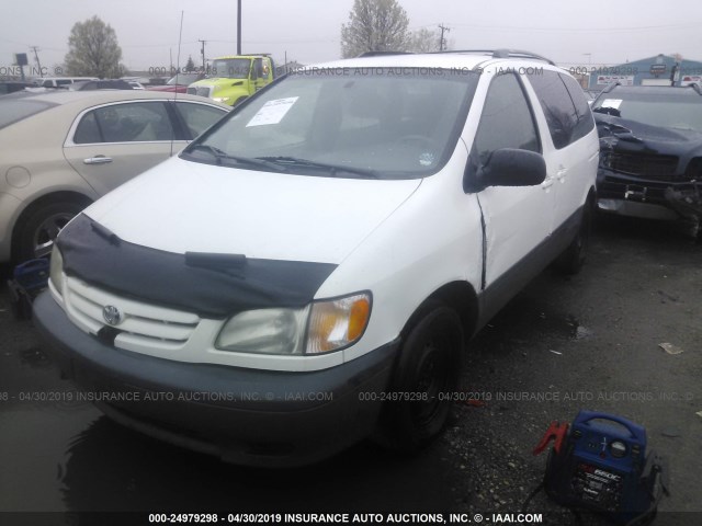 4T3ZF13C21U339423 - 2001 TOYOTA SIENNA LE/XLE WHITE photo 2