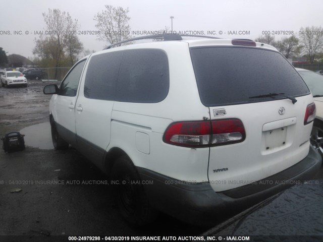 4T3ZF13C21U339423 - 2001 TOYOTA SIENNA LE/XLE WHITE photo 3