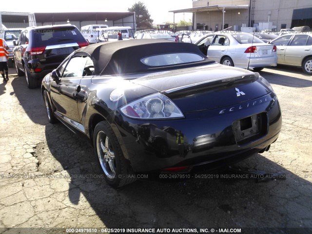 4A3AL25F37E005174 - 2007 MITSUBISHI ECLIPSE SPYDER GS BLACK photo 3