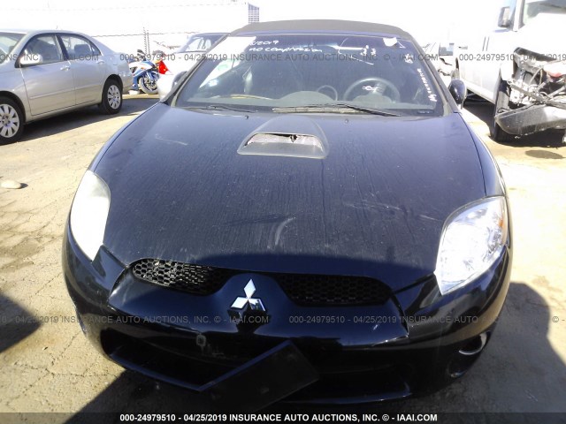 4A3AL25F37E005174 - 2007 MITSUBISHI ECLIPSE SPYDER GS BLACK photo 6