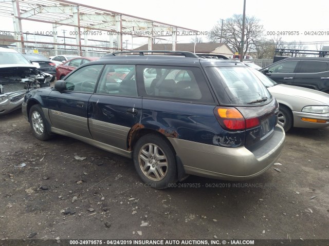 4S3BH675937654304 - 2003 SUBARU LEGACY OUTBACK AWP BLUE photo 3