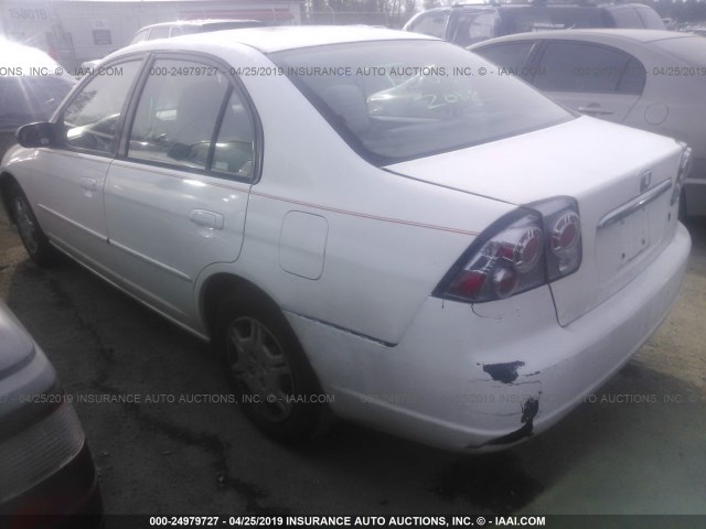 1HGES15271L062626 - 2001 HONDA CIVIC DX WHITE photo 3