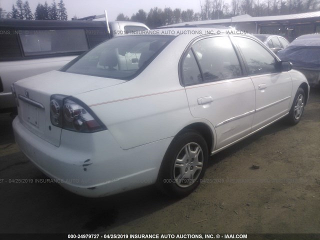 1HGES15271L062626 - 2001 HONDA CIVIC DX WHITE photo 4