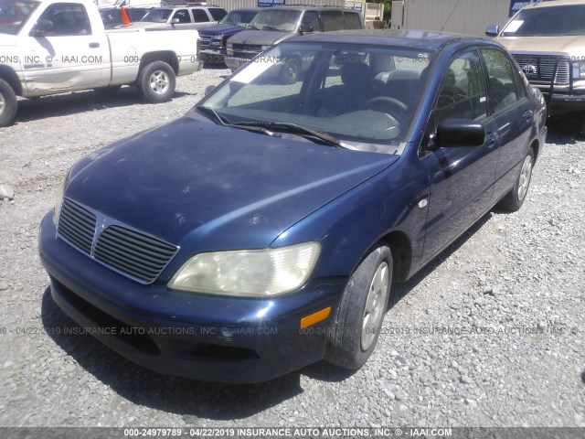 JA3AJ26E52U014664 - 2002 MITSUBISHI LANCER ES BLUE photo 2