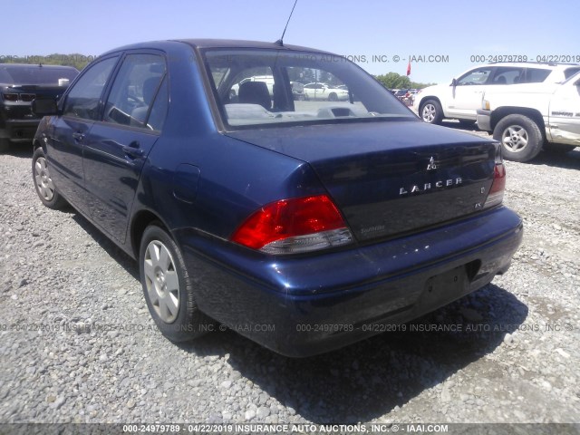 JA3AJ26E52U014664 - 2002 MITSUBISHI LANCER ES BLUE photo 3