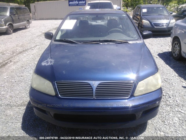 JA3AJ26E52U014664 - 2002 MITSUBISHI LANCER ES BLUE photo 6