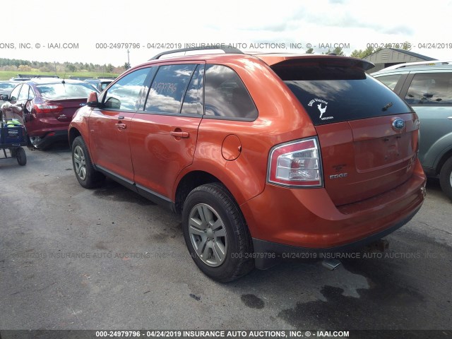 2FMDK48C87BA67967 - 2007 FORD EDGE SEL ORANGE photo 3