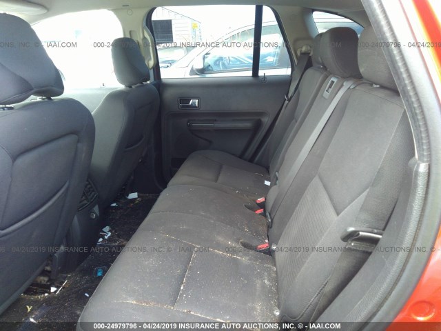 2FMDK48C87BA67967 - 2007 FORD EDGE SEL ORANGE photo 8