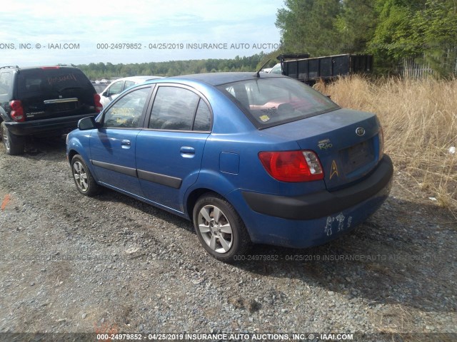 KNADE123066108590 - 2006 KIA RIO BLUE photo 3