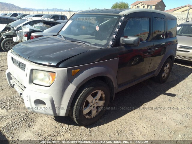 5J6YH28543L000281 - 2003 HONDA ELEMENT EX BLACK photo 2