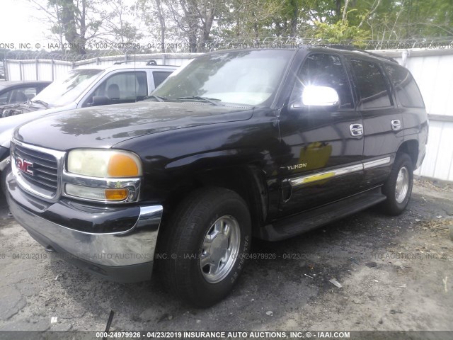 1GKEC13Z22J340796 - 2002 GMC YUKON BLACK photo 2