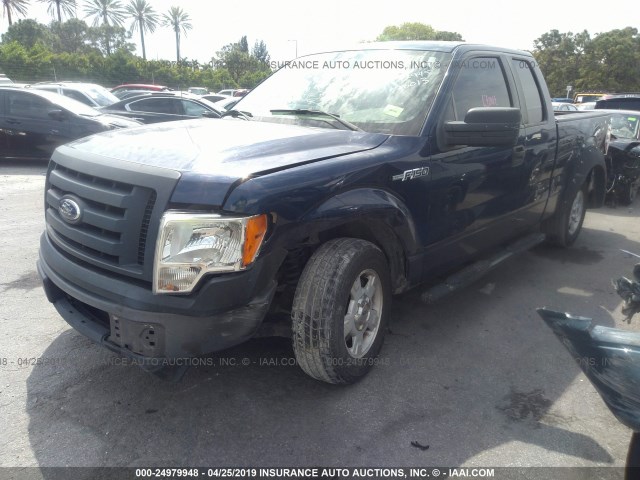 1FTFX1CFXBFC22945 - 2011 FORD F150 SUPER CAB Azul oscuro foto 2