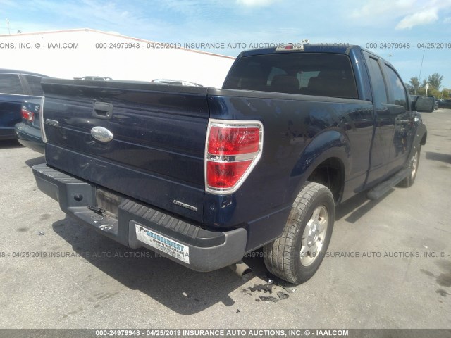 1FTFX1CFXBFC22945 - 2011 FORD F150 SUPER CAB Azul oscuro foto 4