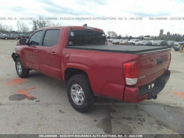 3TMCZ5AN5GM009066 - 2016 TOYOTA TACOMA DBL CAB/SR/SR5/TRD SPT/OR RED photo 3