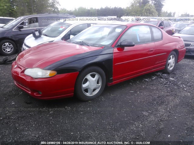 2G1WX12K039284260 - 2003 CHEVROLET MONTE CARLO SS RED photo 2