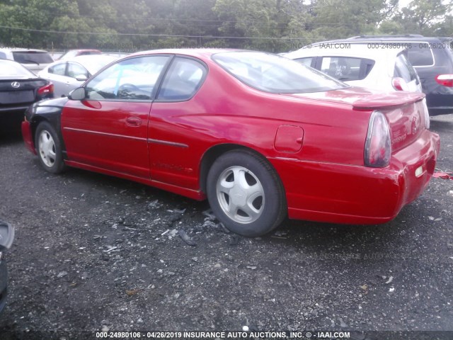 2G1WX12K039284260 - 2003 CHEVROLET MONTE CARLO SS წითელი ფოტო 3
