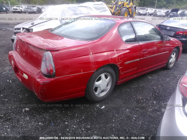 2G1WX12K039284260 - 2003 CHEVROLET MONTE CARLO SS RED photo 4
