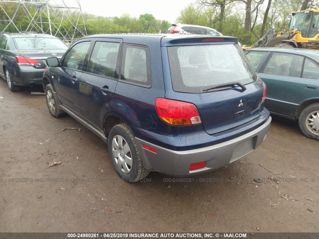 JA4LX31G73U118351 - 2003 MITSUBISHI OUTLANDER LS BLUE photo 3