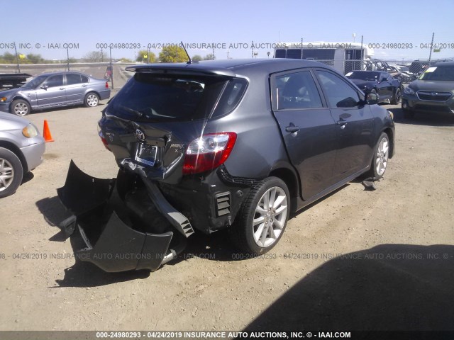 2T1GE40E99C003484 - 2009 TOYOTA COROLLA MATRIX XRS GRAY photo 4