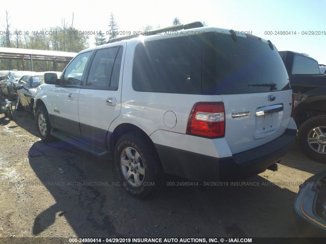 1FMFU16587LA10979 - 2007 FORD EXPEDITION XLT WHITE photo 3