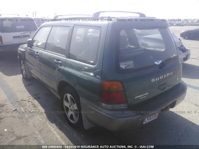 JF1SF6557YH711261 - 2000 SUBARU FORESTER S GREEN photo 3