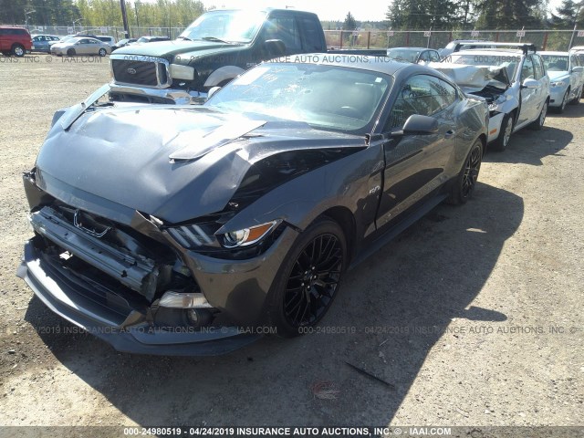 1FA6P8CF6F5435059 - 2015 FORD MUSTANG GT GRAY photo 2