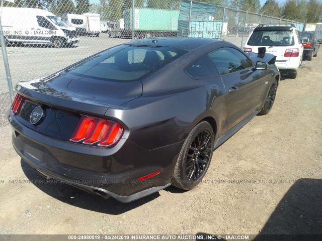 1FA6P8CF6F5435059 - 2015 FORD MUSTANG GT GRAY photo 4