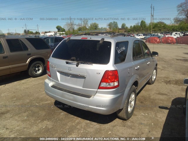 KNDJC733255411274 - 2005 KIA SORENTO EX/LX SILVER photo 4