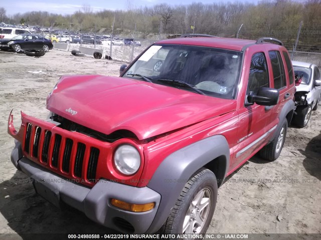 1J4GL48K93W511866 - 2003 JEEP LIBERTY SPORT/FREEDOM RED photo 2