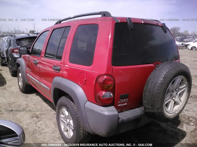 1J4GL48K93W511866 - 2003 JEEP LIBERTY SPORT/FREEDOM RED photo 3